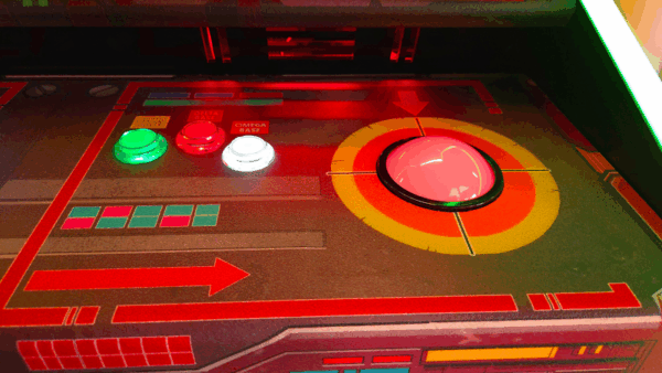Missile Command Recharged player 2, red trackball